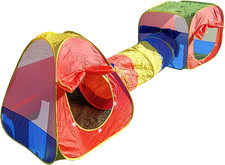 Cubby-Tube-Teepee 3Pc Pop-Up Play Tent Children Tunnel Kids Adventure Station by