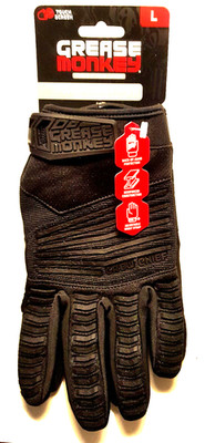 Grease Monkey Pro Crew Chief Gloves Touchscreen Tech 1 Pair Black SIZE:M,L,XL