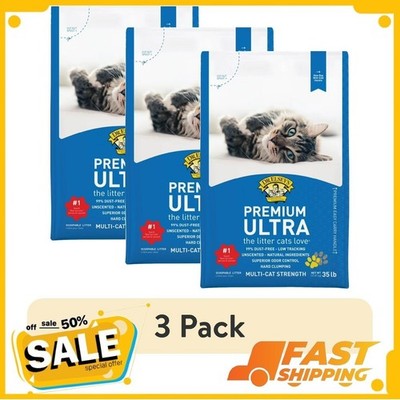 (3 pack) Dr. Elsey's Premium Ultra Unscented Clumping Clay Cat Litter 35 lb. Bag