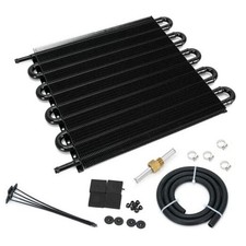 Universal 5/16" Transmission Oil Cooler Kit Aluminium alloy Tube 10 Pass Black