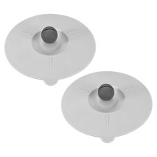 2 Pcs Silicone Cup Covers, 12cm/4.7 Inch Soft Silicone Cup Lids, Gray