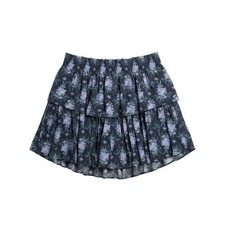 LoveShackFancy Ruffle Mini Skirt in Blue Noir Size Medium
