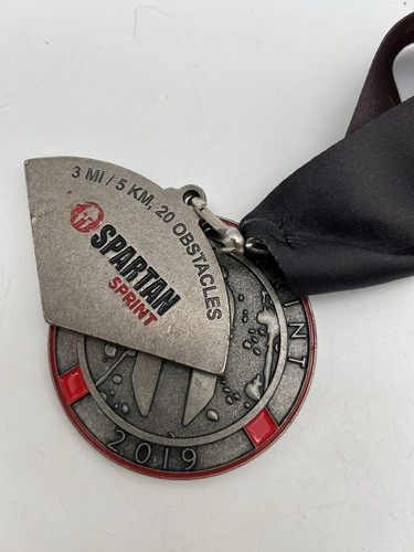 2019 Spartan Race Medal + Trifecta Wedge- Finisher  Red - 第 2/4 張圖片