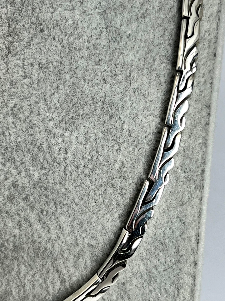 Collar estilo collar plata esterlina 925 México vintage articulado 16" L pesado Foto 2 de 4
