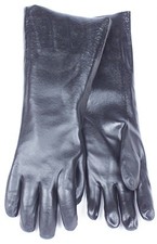 Image of 6 Pack - Chemical Glove, Black PVC, Large, 18 In. - 7V70208