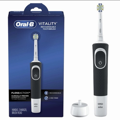 #ad Oral B Vitality Floss Action Rechargeable Electric Toothbrush Black 1 Count $25.00