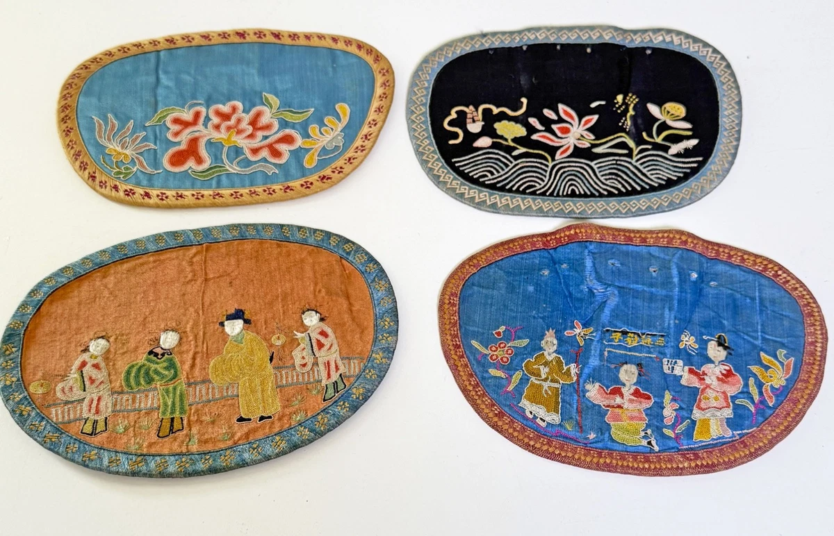 丝绸和织物古董原始1850-1899 年的中国古饰品| eBay