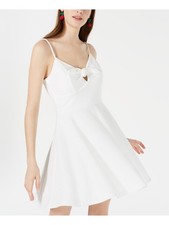 TRIXXI Womens Mini Dress White Tie Adjustable Straps Fixed Cups Juniors 3