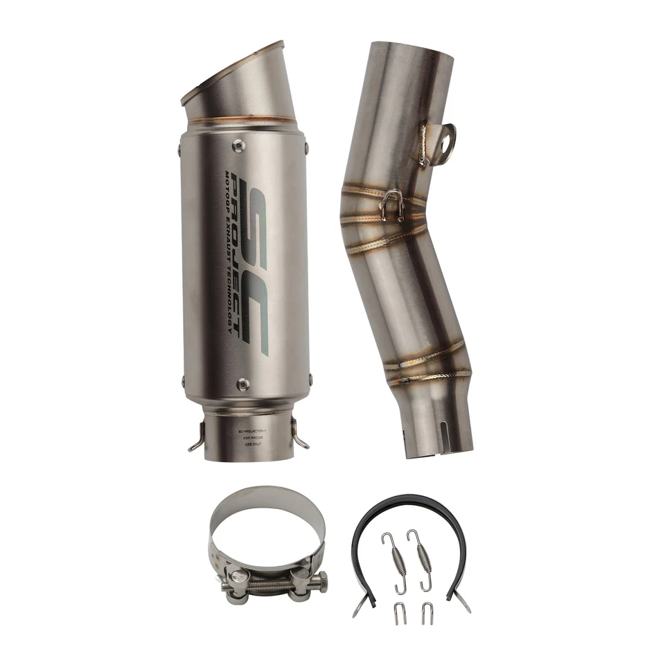 For Yamaha YZF R6 2006-2024 Mid Exhaust Pipe Slip On Muffler Tail Pipe 61mm Foto 2 de 4