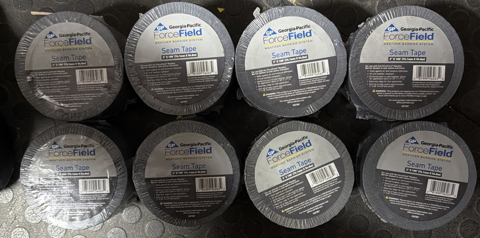Georgia-Pacific 8pc ForceField Seam Tape 3" x 180' Weather Barrier Tape 1365980
