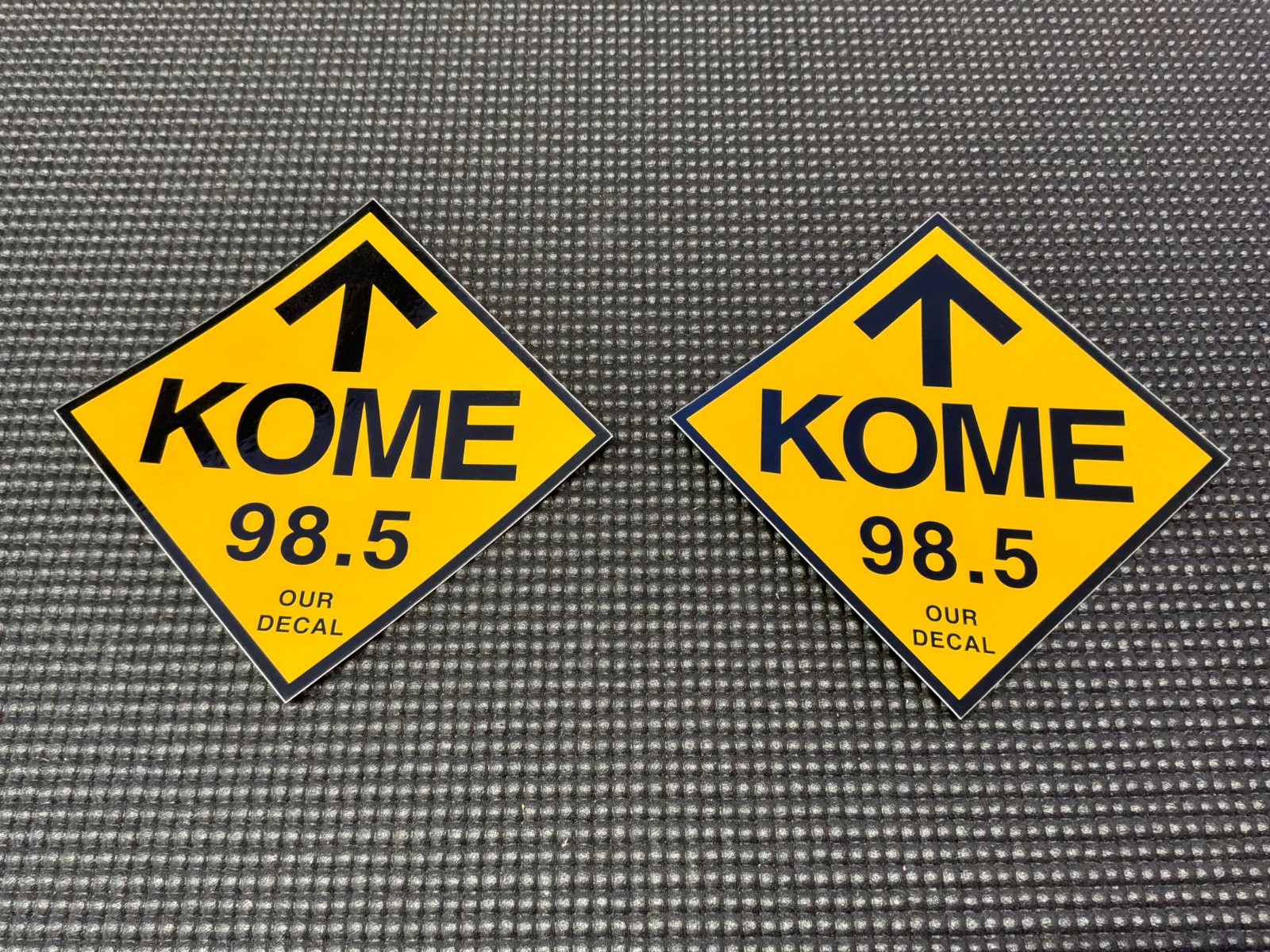 2 ea KOME radio 98.5 FM San Jose radio station 1980s retro decals new
