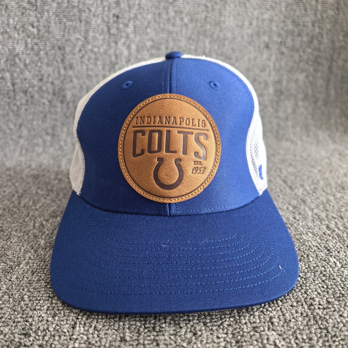 '47 Brand Indianapolis Colts NFL Trucker Hat Blue White Mesh Logo Patch