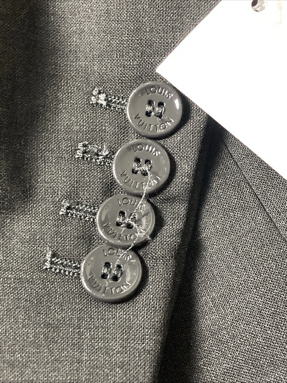 LOUIS VUITTON（LV） Giacca LOUIS VUITTON Uniformi Taglio Away 100% Lana Vergine Grigio Scuro EU 50 Nuova con etichette