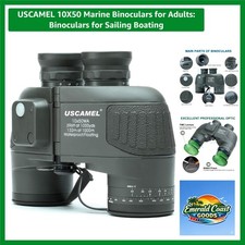 10X50 Waterproof Marine Binoculars with Compass  Rangefinder for Adventurers