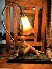Lesser & Pavey Leonardo Collection Art Deco Sculpture Lamp - Seated Lady
