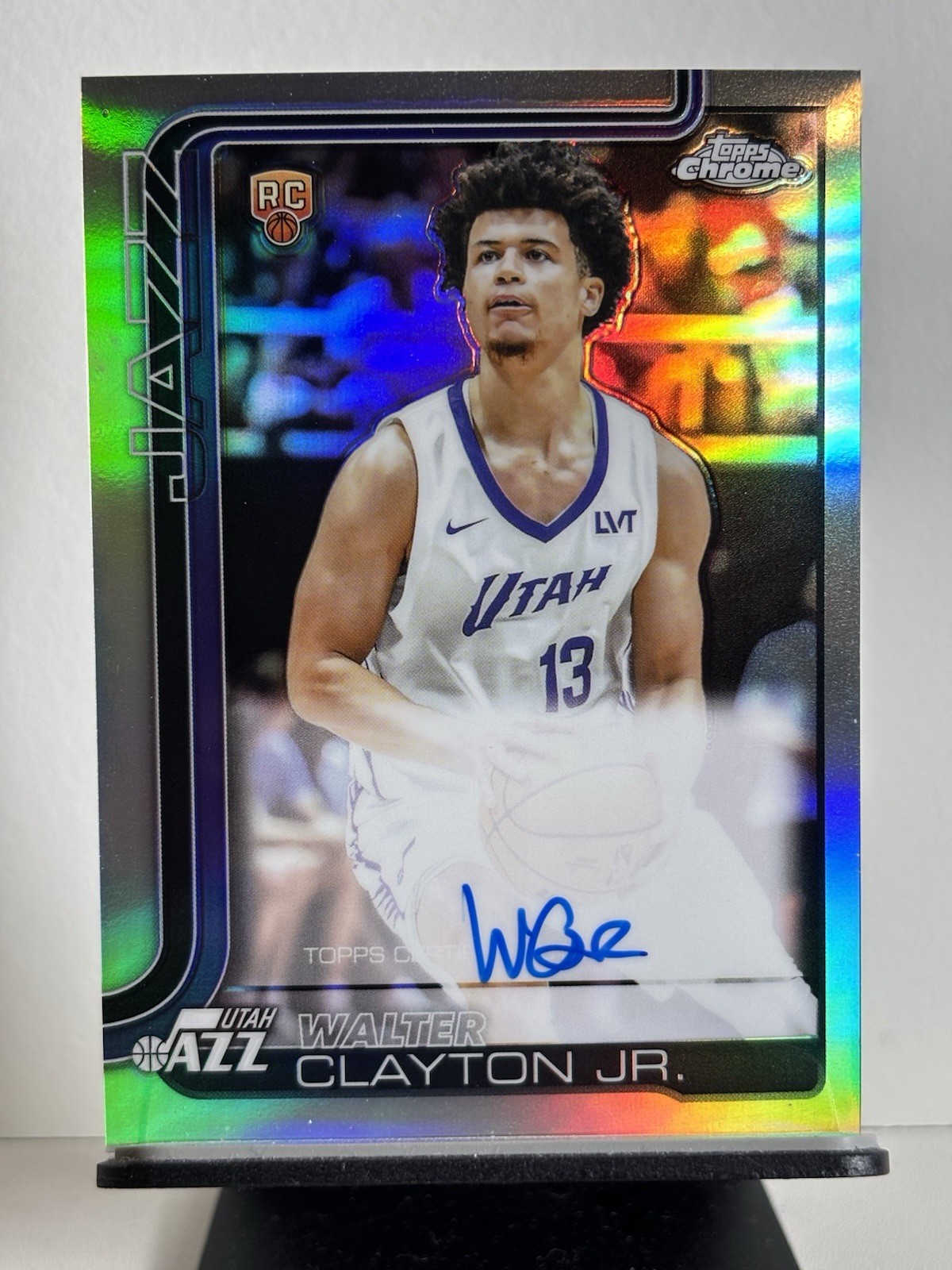 Walter Clayton Jr. 2025 Topps Chrome Refractor Auto #TCAR-WCJ (RC) - Utah Jazz