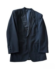 Men s Giorgio Patrino Black Wool Tuxedo with Pants and A Bow Tie 32 x 30