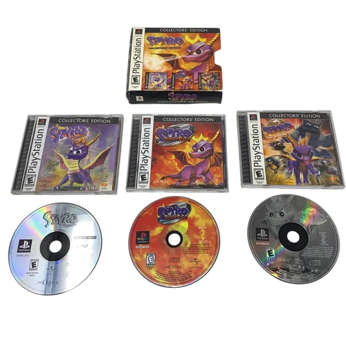 Vintage 2002 Spyro Collector's Edition Sony PlayStation 1 PS1 3-Disc Set Tested