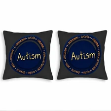 Set of 2 18x18in Throw Pillow Covers with Bold Design and Country Names 