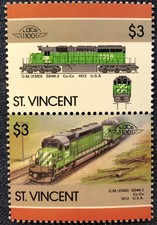 ST VINCENT - TWO PAIRS - LOCOMOTIVE SERIES 1986  --  $3 STAMPS --  MNH