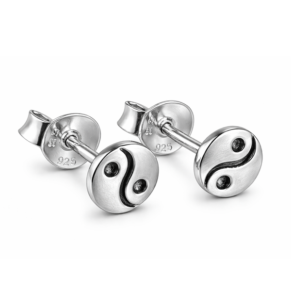 Yin Yang Ohrstecker Unisex Universal Harmony 925 Sterling Silber & Geschenkbox-image
