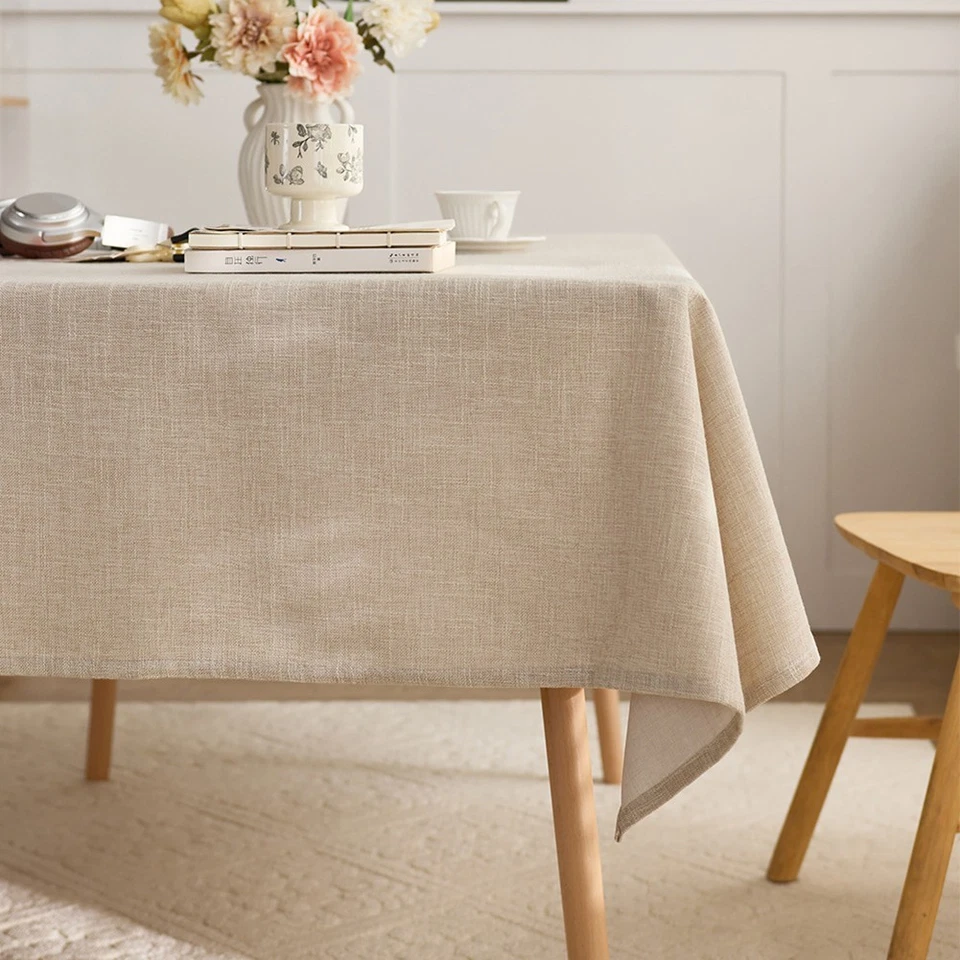 Rectangular Linen Cotton Tablecloth for Everyday Use in For Coffee Areas - Image 2 of 4