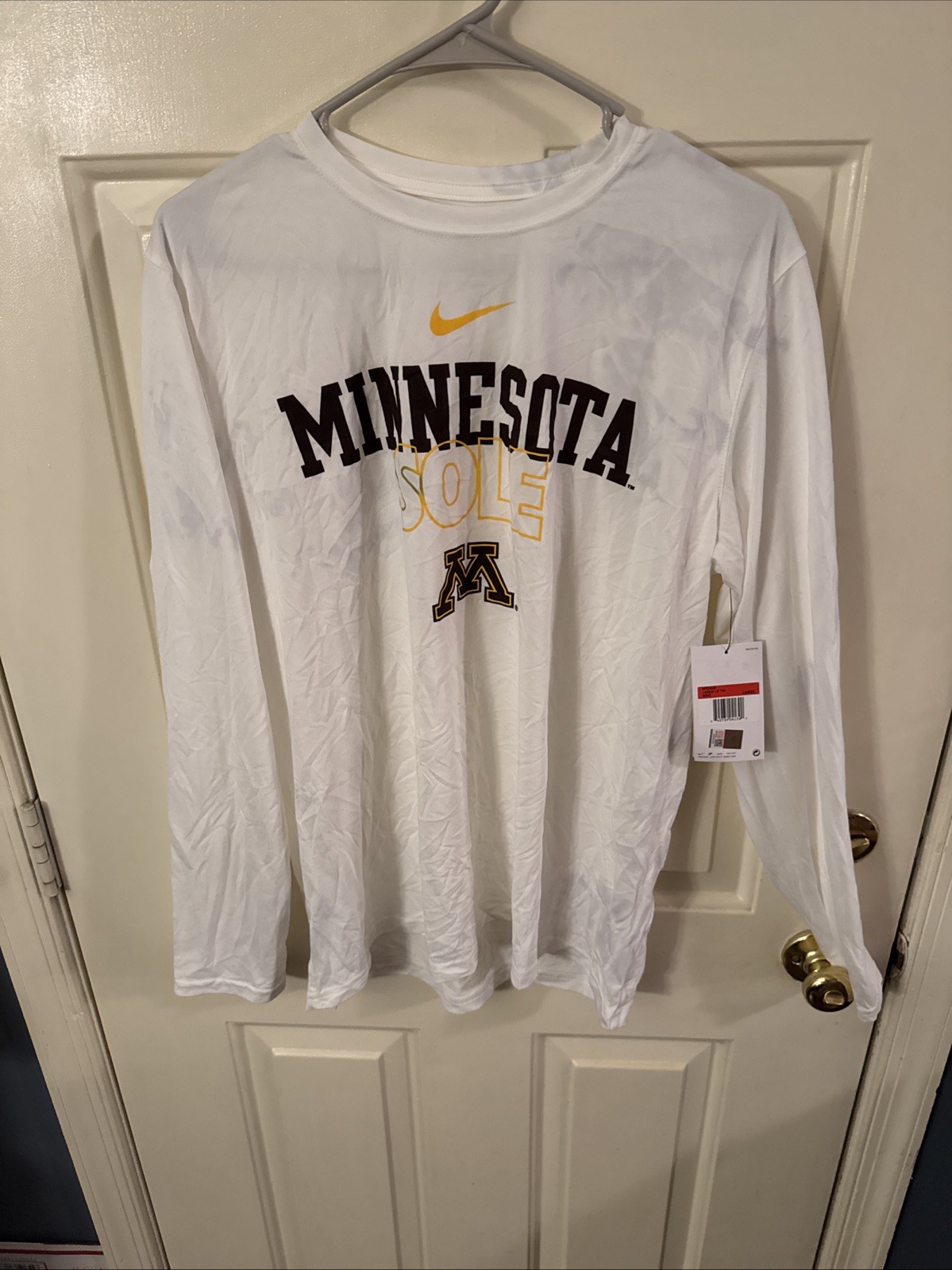 large minnesota golden gophers Nike T Shirt Long Sleeve NWT Defects