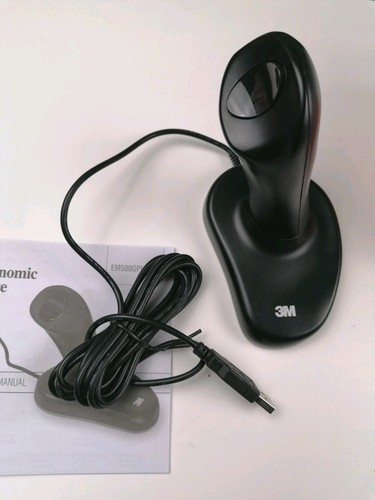 3M Ergonomic Mouse EM500GPL Large Vertical Grip USB Wired Black - Photo 4/7