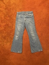 Vintage 70s Lee Blue Denim Bell Bottom Flares 33x30.5