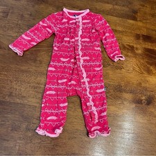 Kickee Pants Pink feather arrow Patterned Kids One Piece size 3-6 months bamboo