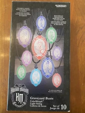 Disney Haunted Mansion Graveyard Busts String Lights LED Color Morph