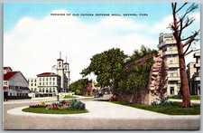 Remains of Old Havana Defense Wall, Cuba Postcard Made in USA
