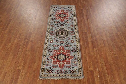 Timeless Charm Heriz Serapi Indian Hand-Knotted Hallway Runner Rug 3x8 ft - Picture 3 of 18