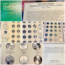 50 Fifty State US Commemorative Quarters Set 1999-2008 Complete with 52 Coins UC