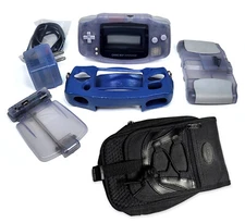 Nintendo Game Boy Advance Handheld System Milky Blue AGB-001 Pelican Case Bag