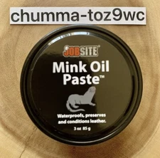 JobSite Mink Oil Leather Waterproofing Paste, 3oz Can, Brand New! Free Shipping!