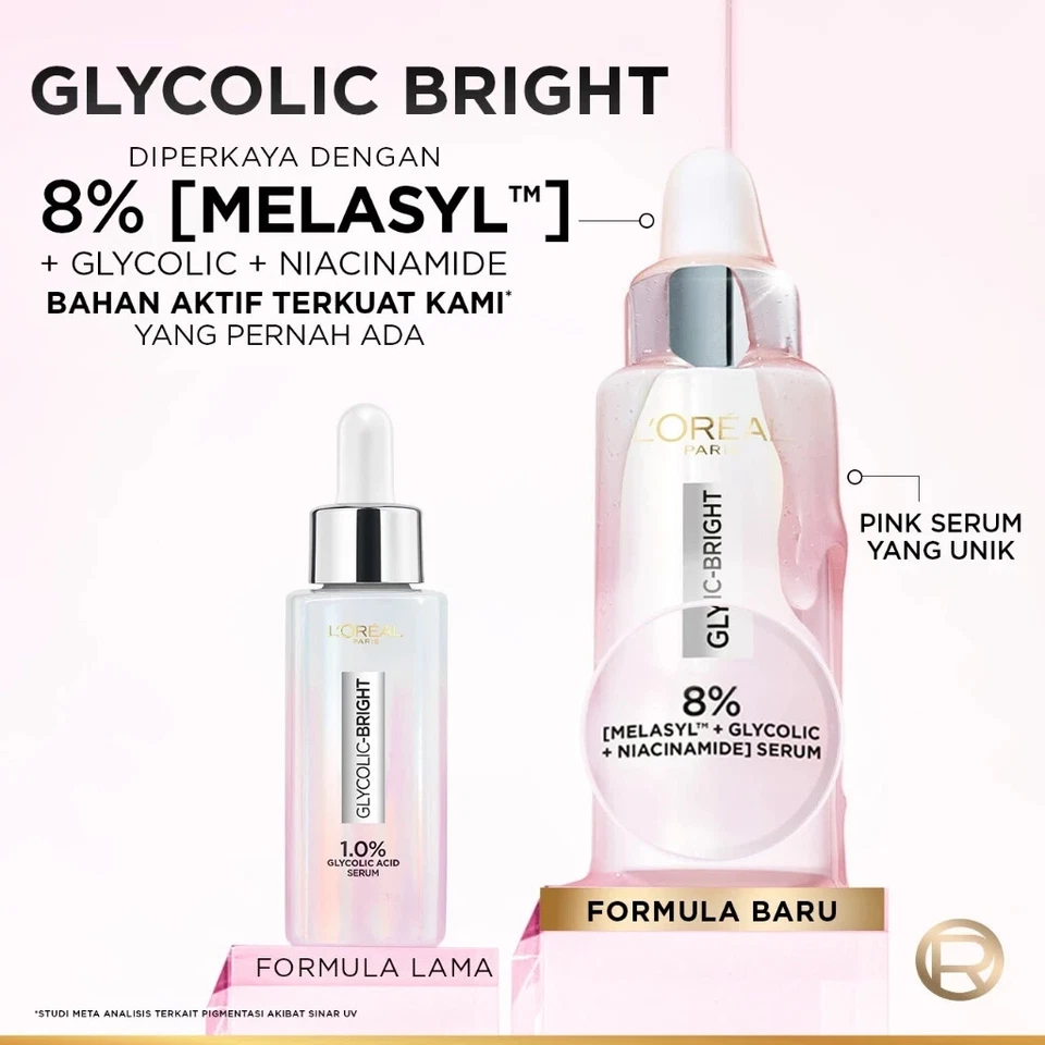 L'Oreal Paris Glycolic Bright 8% 15ml ANTI-DARK SPOT 50ml/ 100ml Free Shipping - Image 3 of 4