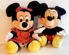 Vintage 80's Mickey Minnie Mouse 14" Plush Disneyland Walt Disney World Parks