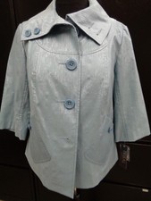 Tribal Sportswear Aquamarine Trapeze Retro Shiny Jacket Size 10 Nwt New $120