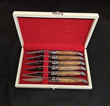 Set of 6 French Laguiole handle steak knives