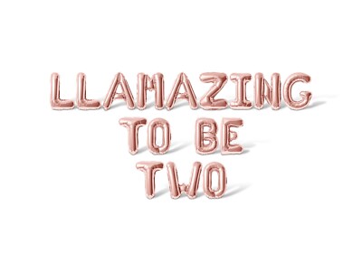 LLAMAZING TO BE TWO Letter Balloon Banner - 2nd Birthday Party Supply Decoration