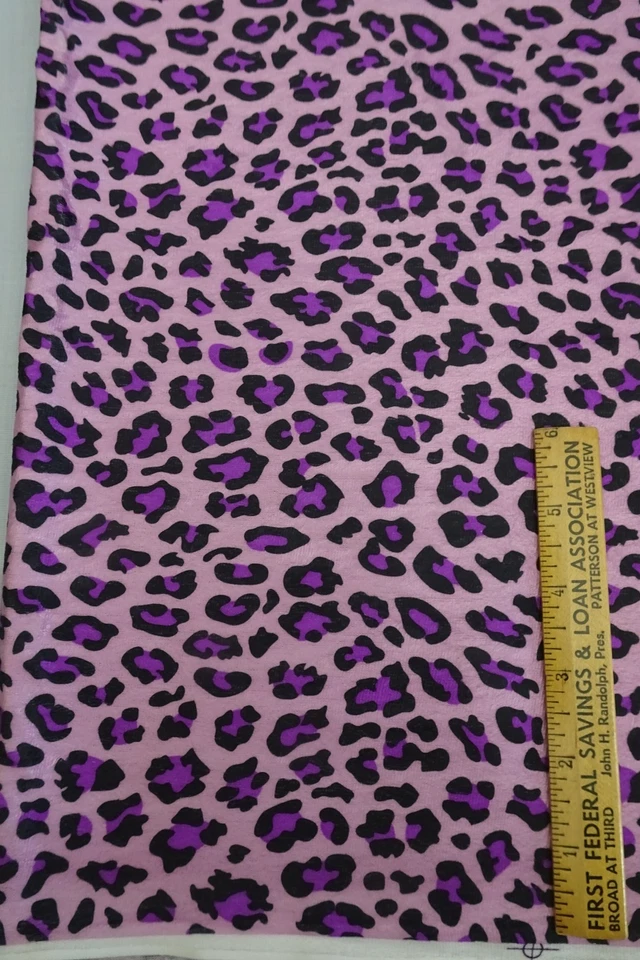 Jersey Knit Fabric 2 yds x 62" Purple Cheetah Animal Print DF-3438 1-Way Stretch - Image 2 of 3
