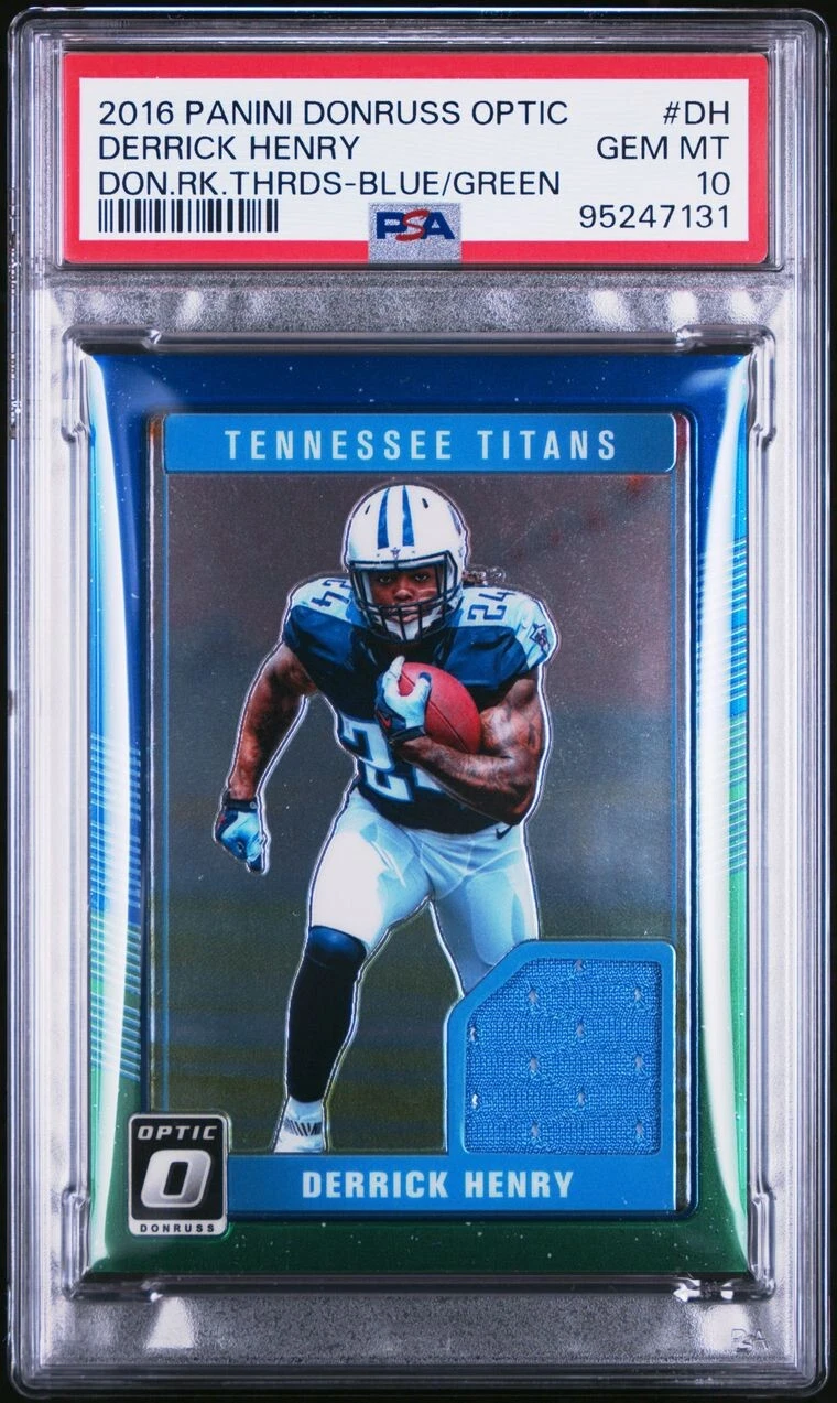 Derrick Henry Panini Donruss Optic Donruss Rookie Threads #DH Blue & Green