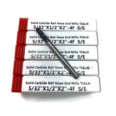 10pcs 5/32'' Solid Carbide Ball End Mills Tialn Coated,center-cutting #1006-BTN