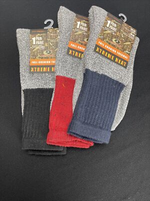 Mossy Oak socks thermal size 10-13 xtreme heat dry fresh cushion