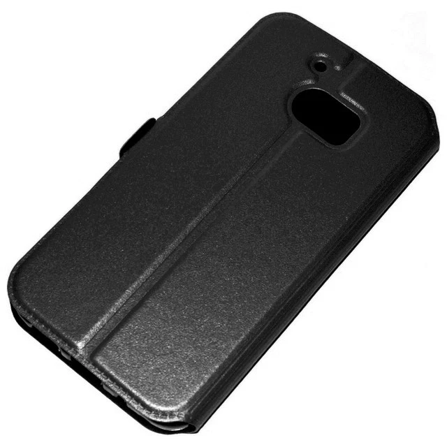 CUSTODIA BOOK COVER SILICONE FLIP CASE LIBRO ORIZZONTALE HTC 10 LIFESTYLE NERA - Immagine 3 di 4