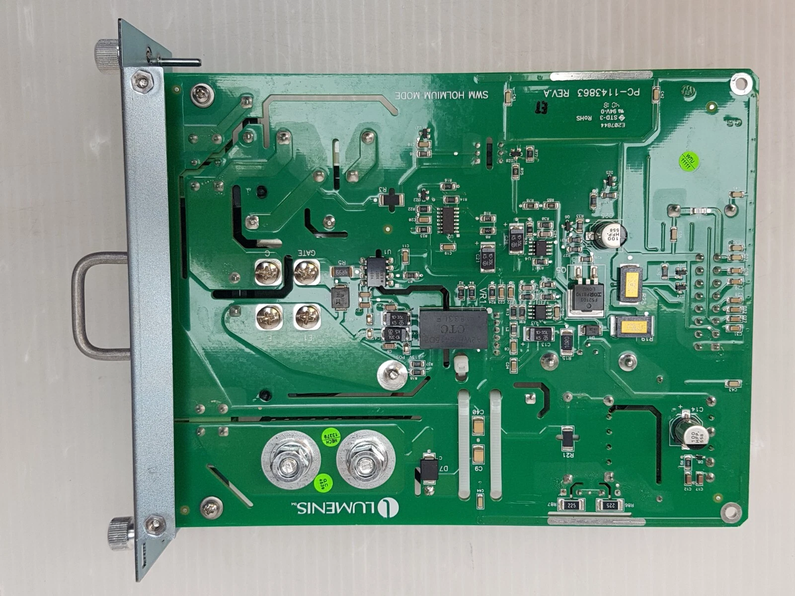 Underside of the board with Lumenis logo and PC-1143863 REV.A SWM HOLMIUM MODE silkscreen