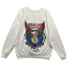 Vintage 90s Operation Desert Storm Sweatshirt Large World Peace Patriotic Eagle