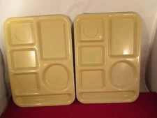 Lot of 2 Silite Cafeteria Plastic Serving Trays - Ivory