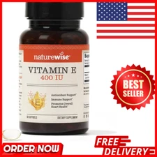NatureWise Vitamin E 400 IU Softgels (180mg DL-Alpha) - Dairy Free, Gluten Free